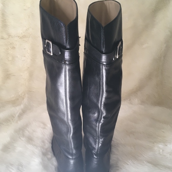 COACH Joele Leather Tall Riding Boots - Picture 4 of 8